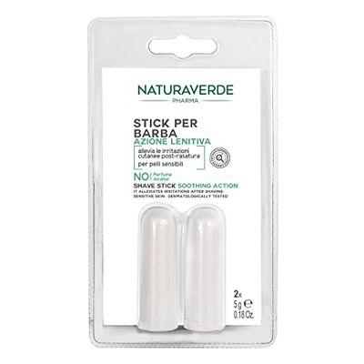 Naturaverde | Pharma - 2 Stick Dopobarba Uomo, Dopobarba Stick, Stick per Barba ad Azione Lenitiva, per Pelli Sensibili, 100% Naturale, 2x5g