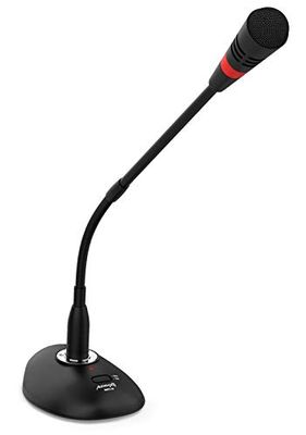 Audibax BMG20 - Microphone de Conférence - Microphone à Condensateur Cardioïde - Distance de Réception du Son 50 cm - Comprend Le Microphone, Le Câble et la Bonnette - Bouton on/Off - Connexion XLR