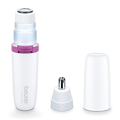 Beurer HL16 Facial Shaver for Women, Electric Hair Remover for Ladies, for Removing Facial, Nose and Ear Hair & for Shaping and Trimming Eyebrows, Quick & Easy on-The-go
