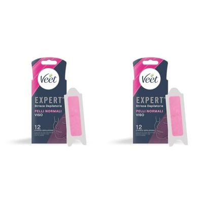 Veet Expert Strisce Viso Pelli Normali, 6x2 strisce (Confezione da 2)