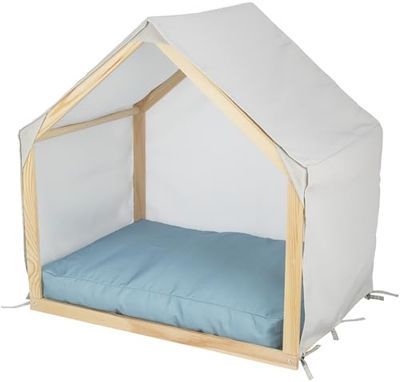 TRIXIE Grotta Lias con struttura in legno, 88 × 89 × 61 cm, sabbia/blu