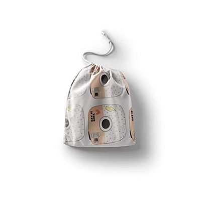 Bonamaison Printed Cotton Produce Bag with Drawstring, Reusable Grocery Bag, Biodegradable Eco-Friendly Bags, Travel Pouch, Sachet Bags, Shopping Bag, Eco Friendly, Foldable, Size: 40x50 Cm