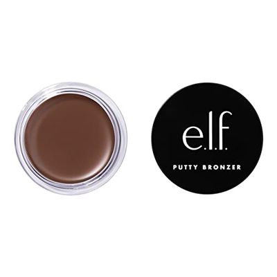 e.l.f. Cosmetics Putty Bronzer, Creamy & Highly Pigmented Formula, Creates a Long-Lasting Bronzed Glow, Infused with Argan Oil & Vitamin E, Beach, Please!, 0.35 Oz (10g)