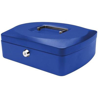 Q-Connect KF02624 - Caja para dinero (25,4 cm), color azul