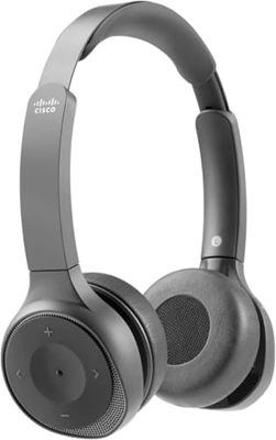 Cisco Headset 730 Cuffia Bluetooth biaurale wireless con custodia, adattatore USB-A HD, cavi USB-A e da 3,5 mm, base di ricarica, colore carbon black, un anno di garanzia limitata (HS-WL-730-BUNAS-C)