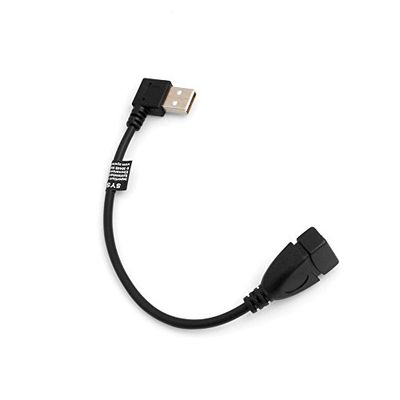 Systeem-S USB-kabel 2.0 type A (male) 90 ° graden rechts hoek op USB 2.0 type A (Female) verlenging 21 cm