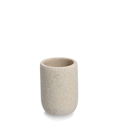 Zeller 18932 tandborstkopp natural, polyharts, beige, ca Ø 7,2 x 10 cm