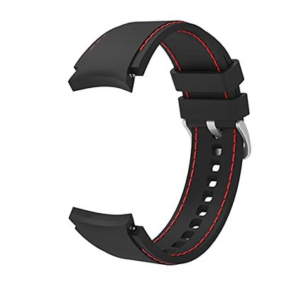 SYSTEM-S Armband flexibel silicone 20 mm voor Samsung Galaxy Watch 4 smartwatch zwart