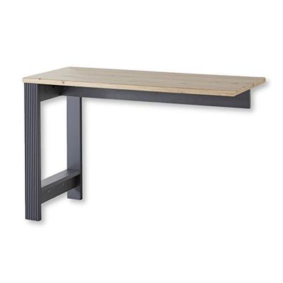 Stella Trading Jasmin Kit Complet d'angle en Graphite, Aspect chêne Artisanal, Extension de Bureau pour Plus de Surface de Travail, Style Maison de Campagne, Bois d'ingénierie, Schreibtisch Winkel
