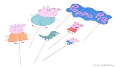 Dr. Oetker Decoración para tartas de papel Peppa Pig – Práctico juego de 12 unidades – Decoración para cumpleaños infantiles y ocasiones especiales – Perfecto para hornear con niños y fans de Peppa