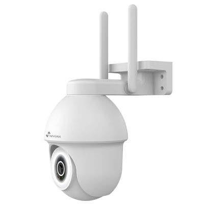 NIVIAN - Cámara PTZ WiFi 2.4Ghz Half4K 2560x1440 | Visión Nocturna a Color | Detección de Movimiento y Humanos | Compatible con Alexa y Google Home | Control App Tuya (Blanco NVS, Unidad)