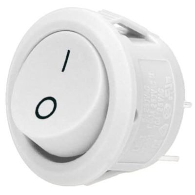 ORNO AE-13180 Interrupteur à Bascule, Rond, pour Voiture, Camion (blanc)