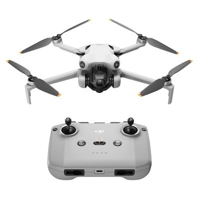 DJI Mini 4 Pro (DJI RC-N2), dron mini plegable con cámara de vídeo 4K HDR para adultos, menos de 249 g, 34 min de tiempo de vuelo, distancia máx. de transmisión de vídeo de 20 km, C0, Gris