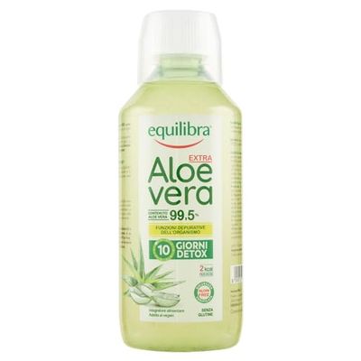 Equilibra Integratori Alimentari, Aloe Vera Extra 99,5%, Integratore Aloe Vera da Bere Puro o Diluito, Aloin Free, Detox, Pura Polpa, Senza Aggiunta di Acqua, Prodotto Vegano, Senza Glutine, 500 ml