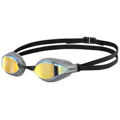 arena Airspeed Mirror Occhialini Nuoto da Gara Anti-Appannamento Unisex Adulto, Occhialini Piscina con Ampie Lenti, Protezione UV, 3 Ponti Nasali Intercambiabili, Guarnizioni Air Seals