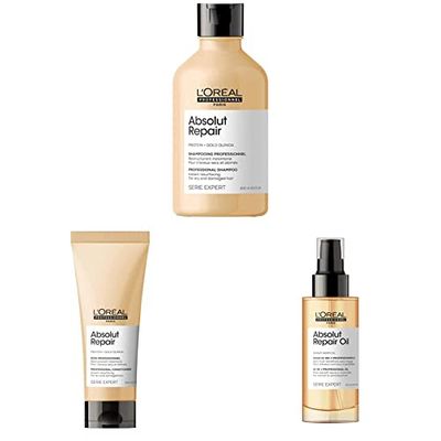 L’Oréal Professionnel Conditioner, With Protein And Gold Quinoa for Dry And Damaged Hair, Serie Expert Absolut Repair, 200 ml
