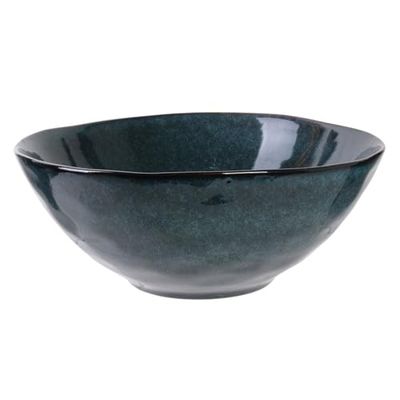 Home deco Factory - Ka3759 - Saladier 3 L D28 cm H11 cm Au Gres Du Temps Bleu Art de La Table Service Saladier Coupelle Verre Gres Porceaine Ceramique