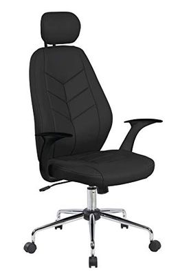 Fotel Biurowy OFFICE PRODUCTS Tenerife Czarny/Wyposażenie Biura/Typ-Biurowy/Rodzaj-z Regulacją/Materiał-Ekoskóra/Kolor-Czarny