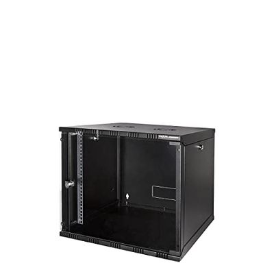 LogiLink Eco Wall Cabinet 6HE (400 mm) Flat Pack (unmounted), 48.26 cm (19 Inches), black