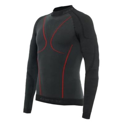Dainese - Thermo LS Man,Maillot Térmico Esquí, Camiseta Interior Transpirable de Manga Larga,Negro/Rojo,Hombre