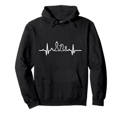 Scacchi Scacchista Giocatore di scacchi Scacchista Heartbeat Felpa con Cappuccio