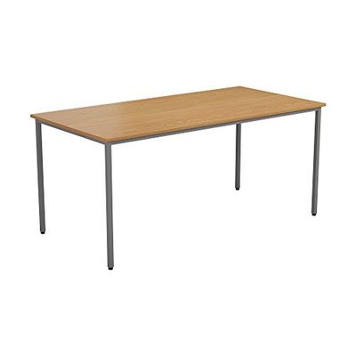 Office Hippo Sturdy Computer Table - Stylish Work Desk for Home Office, Height Adjustable Feet, 5 Year Guarantee - Oak, 180 x 80 x 73 cm