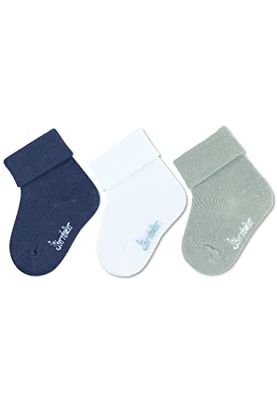 Sterntaler Uniseks babysokken. 3-delige set, effen bamboe-sokken, blauw, normaal, blauw