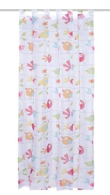 Home Fashion 48077-804 Rideau Voilage Imprimée avec Boucles Foulard Multicolore 245 x 140 cm