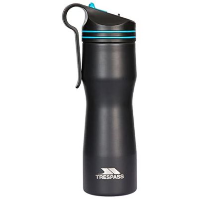 Trespass Imbrium, Borraccia in Acciaio Inox da 400 ml con Isolamento a Doppia Parete e Grande Clip Modellata Unisex-Adulto, Nero, Ciascuno