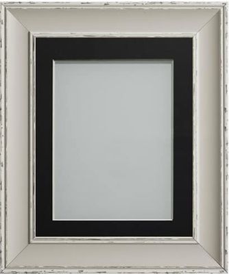 Frame Company Brooke Moonstone Grey Photo Frame, Black Mount, 8x8 for 5x5 inch, fitted with perspex