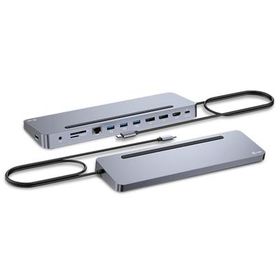 Dock USB-C i-tec C31FLAT2PDPRO Plata 3 Pantallas 4K 100W USB 3.2 DisplayPort HDMI RJ-45