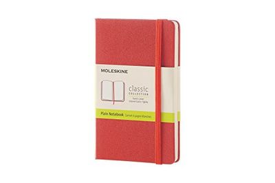 Moleskine Carnet classique - format de poche - pages blanches - couverture rigide corail