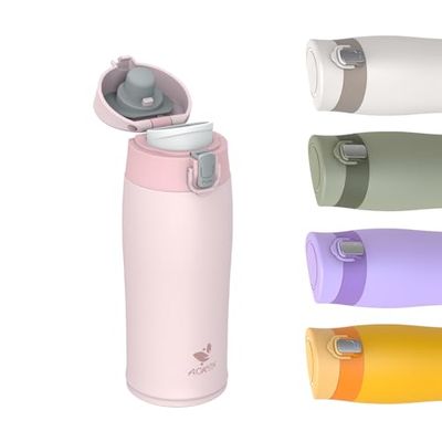 AORIN Drinkfles van roestvrij staal, 18/8-350 ml, lekvrije thermoskan, BPA-vrije sportfles, drinkfles voor kinderen, roestvrij staal, voor sport, school, outdoor