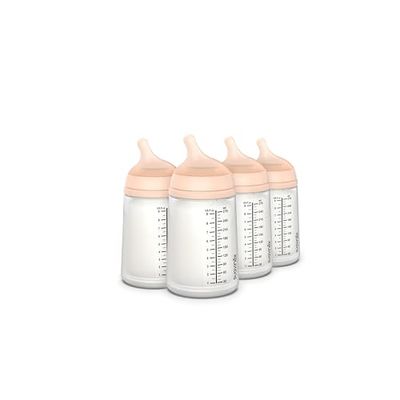 Suavinex, Anti-koliek fles Zero Zero 270 ml met gemiddelde debiet (M) van siliconen, moedermelk, kunstmatige melk, vloeistoffen met gemiddelde dichtheid, compatibel met borstvoeding, fair