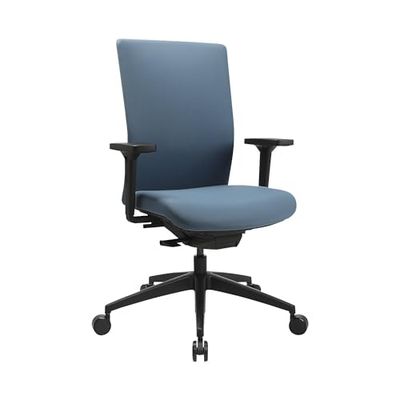 TOPSTAR Chaise de Bureau pivotante Sitness AirWork G - Mécanisme synchrone - avec accoudoirs - Bleu pétrole