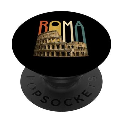 Roma Roma Italia Italiano Retro Coliseo Arquitectura Viajes PopSockets PopGrip Adhesivo