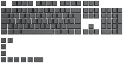 Glorious Gaming 115 GPBT Keycaps - Profilo Cherry, plastica PBT resistente, aspetto accattivante, suono superiore, caratteri originali, layout inglese britannico - Nero cenere