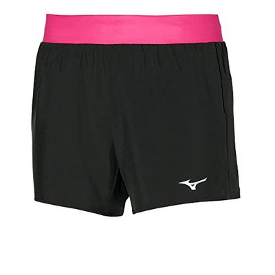 Mizuno Alpha 4.5 Short Pantaloncini, Nero/Rosa Pavone, XS Donna