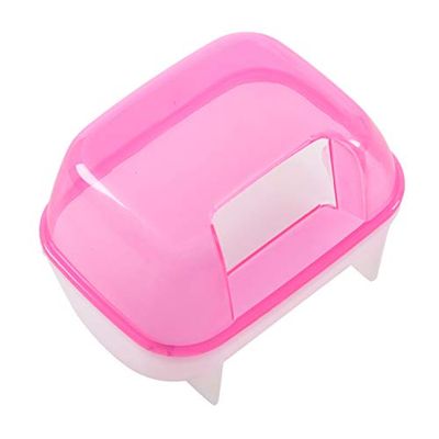 Huusuei R Kleine Hamster Bathing Zand Kooi Badkamer 10 x 7 x 7 cm Roze & Wit