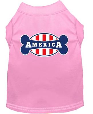 Mirage Bonely in Amerika Screen Print Hond Shirt, Medium, Lichtroze