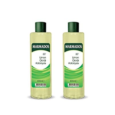 2x 400ml MARMARA Marmados Limone Kolonya 80° | Eau de Cologne al limone | Dopobarba | Cura della rasatura | profumo da barbiere | Acqua profumata al profumo di limone