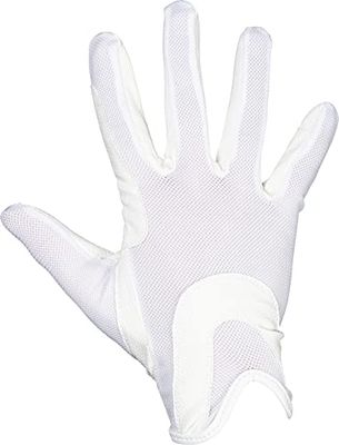 HKM Grip Mesh, Guanti Unisex Adulto, Bianco, Taglia Unica