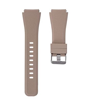 System-S Armband flexibelt av silikon 22 mm för Samsung Gear S3 Smartwatch i ljusbrun, Ljusbrun, Eine Grösse, Klassisk