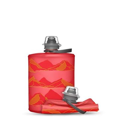 HydraPak Mountain Stow (500 ml, 17 oz) – Botella de agua extraíble – Ultralight & Packable Travel Bottle, Flexible Ski, Hike, Bike or Climb Squeeze Flask – Redwood Red