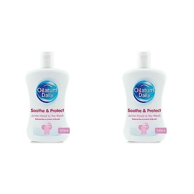 Oilatum Daily Soothe & Protect Junior Head to Toe Wash for Dry, Sensitive and Eczema Prone Skin 300ml (Pack of 2)