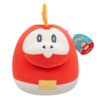 Pokemon Squishmallows - 25 cm Fuecoco - 10" inch red/white stuffed plush toy - official Pokémon leksak for barn 2+ år.