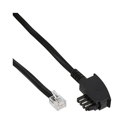 InLine® TAE-N Connection Cable 6-Pin Fully Assigned black Black 15m