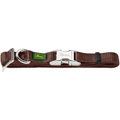 Hunter - Collier Vario Basic aluminium refermable L 45-65 cm brun cou