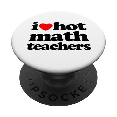 Funny I Heart Hot Matemáticas Profesores Retro Vintage Negro PopSockets PopGrip Adhesivo