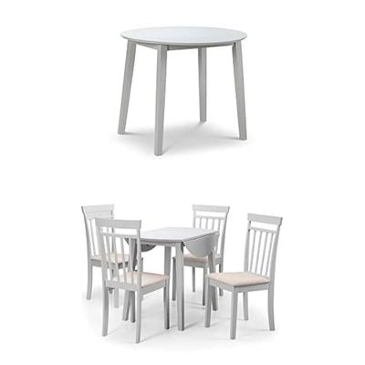 Julian Bowen Set of Coast Grey DROPLEAF Table & 4 Coast Grey Chairs